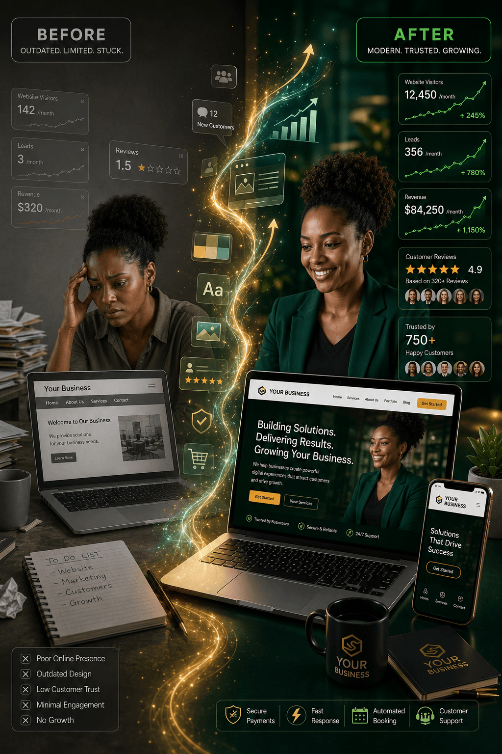 Techridian's premium digital craftsmanship showcasing a modern interface